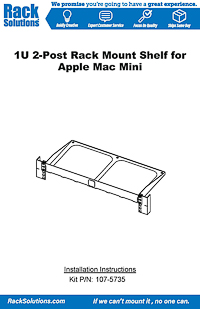 Installation Instructions preview for Mini Rack Duo Shelf (107-5735)