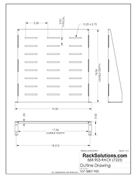 Dimensional Drawings preview for 2U 2Post Vented Cantilever Shelf 18in Depth (107-5807)