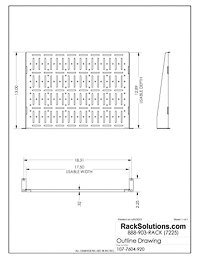 Dimensional Drawings preview for 2U Cantilever Modular Shelf 13in Depth (107-7604)