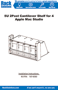 Installation Instructions preview for 5U 2Post Cantilever Shelf for 4 Apple Mac Studio (107-8580)