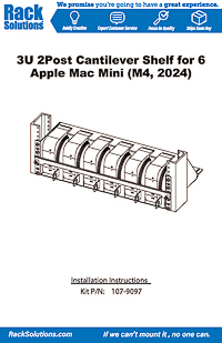 Installation Instructions preview for 3U 2Post Cantilever Shelf for 6 Apple Mac Mini (M4, 2024) (107-9097)
