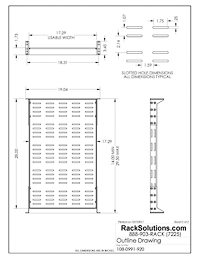 Dimensional Drawings preview for 2U Heavy Duty Fixed Shelf 28in Depth 900lb Capacity (108-0991)