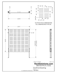 Dimensional Drawings preview for 1U Light Duty Fixed Shelf 24in Depth for 23in EIA Racks (108-4261)