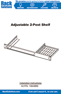Installation Instructions preview for 1U 2Post Cantilever Adjustable Switch Shelf (108-6899)