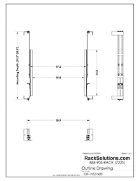 Dimensional Drawings preview for 1U 100-G Rail for Dell (109-1953)