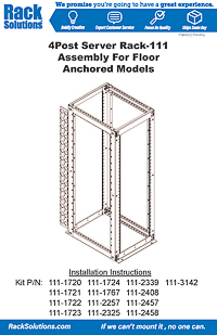 Installation Instructions preview for Open Frame Server Racks (RACK-111)