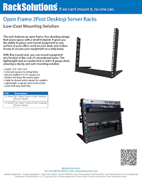 Data Sheet preview for 8U 2Post Desktop Rack (111-5383)