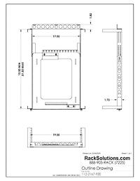 Dimensional Drawings preview for 1U Sliding Shelf Rail Kit for Dell Precision T3600, T5600 (112-2167)