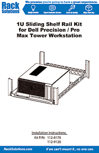 Installation Instructions preview for 1U Sliding Shelf Rail Kit for Dell Precision 3680 Tower Workstation (112-9128)