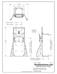 Dimensional Drawings preview for Universal All-In-One Desktop and Monitor Stand (114-6013)