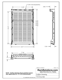 Dimensional Drawings preview for 1U 115 Tool-less Sliding Equipment Shelf 27in Depth Galvanized (115-1473)