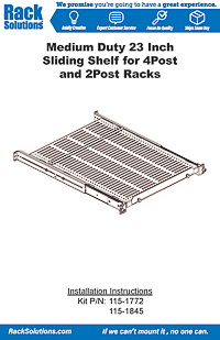 Installation Instructions preview for 1U 115 Sliding Equipment Shelf 22in Depth (115-1772)