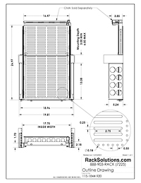 Dimensional Drawings preview for 1U 115 2Post Sliding Equipment Shelf 27in (D) with 3U Conversion Brackets (115-1844)