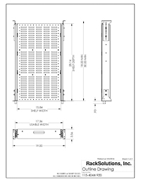 Dimensional Drawings preview for 2U Extreme Heavy Duty Sliding Shelf 28in Depth (500 lbs) (115-4044)