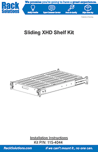 Installation Instructions preview for 2U Extreme Heavy Duty Sliding Shelf 28in Depth (500 lbs) (115-4044)
