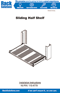 Installation Instructions preview for 1U Sliding 2Post Cantilever Shelf 10in Depth (115-4779)