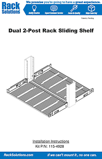 RackSolutions 1U Dual 2Post Rack Sliding Shelf