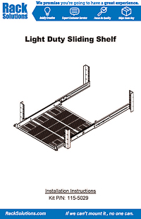 Installation Instructions preview for 1U Light Duty Sliding Laptop Shelf 18" Depth (115-5029)