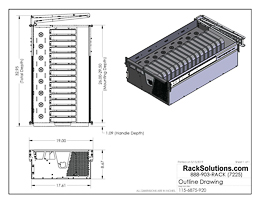Dimensional Drawings preview for 5U HyperShelf for 16 Apple Mac Mini (115-6875)