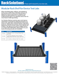 Data Sheet preview for 1U Modular Device Testing Sliding Rack Shelf 28in Depth (115-6933)