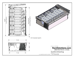 Dimensional Drawings preview for 5U HyperShelf for 16 Dell Optiplex Micro (115-7418)