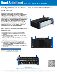 Data Sheet preview for 5U HyperShelf for 7 Lenovo ThinkStation P3 Ultra Gen 2 (115-8177)