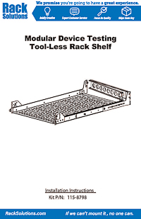 Installation Instructions preview for 1U Tool-less Modular Device Testing Sliding Rack Shelf 29in Depth (115-8798)
