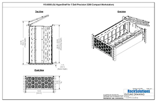 Dimensional Drawings preview for 5U HyperShelf for 7 Dell Precision 3280 Compact Workstation (115-8995)