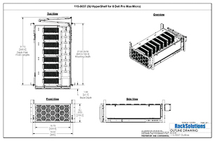 Dimensional Drawings preview for 5U HyperShelf for 8 Dell Pro Max Micro (115-9037)