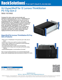 Data Sheet preview for 5U HyperShelf for 12 Lenovo ThinkStation P3 Tiny Gen 2 (115-9112)