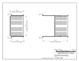 Dimensional Drawings preview for 1U Sliding 2Post Cantilever Shelf 10in Depth (115-4779)