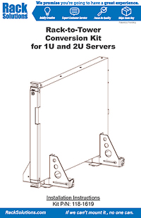 Installation Instructions preview for Universal Adjustable Rack To Tower Stand (1U-2U) (118-1619)
