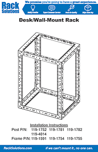 Installation Instructions preview for 15U x 11U Open Frame Wall Mount Rack with Side Panels and Swing Door (119-2763)