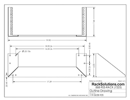 Dimensional Drawings preview for 4U Vertical Wall Mount (119-5028)