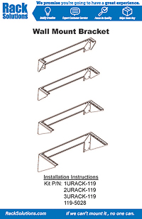 Installation Instructions preview for 1U Vertical Wall Mount (1URACK-119)