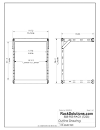 Dimensional Drawings preview for 12U TechEdge Wall Mount Rack 18in Depth (119-6040)