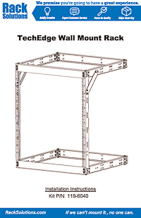 Installation Instructions preview for 12U TechEdge Wall Mount Rack 18in Depth (119-6040)