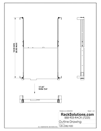 Dimensional Drawings preview for 1U 110-D Fixed Rail for Dell (120-2382)