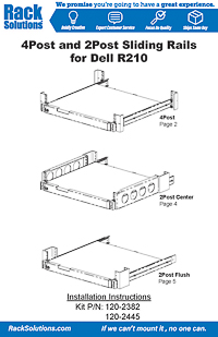 Installation Instructions preview for 1U 110-D Fixed Rail for Dell (120-2382)