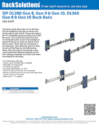 Data Sheet preview for 2U Raven 105-A Rail for HPE (122-2447)