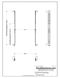 Dimensional Drawings preview for 1U 120-A Dry Slide Rail for Lenovo (122-4818)