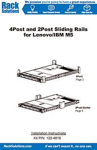 Installation Instructions preview for 1U 120-A Dry Slide Rail for Lenovo (122-4818)