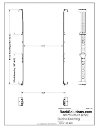 Dimensional Drawings preview for 2U Raven 130-A Dry Slide Rail for HPE (122-7158)