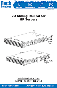 Installation Instructions preview for 2U Raven 130-A Dry Slide Rail for HPE (122-7158)