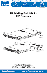 Installation Instructions preview for 1U Raven 165-A Dry Slide Rail for HPE Standard Installation Depth (122-7776)