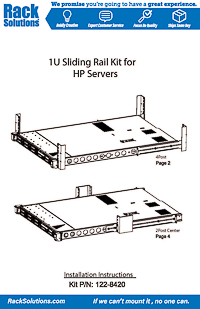 Installation Instructions preview for 1U Raven 165-A Rail for HPE Short Installation Depth (122-8420)