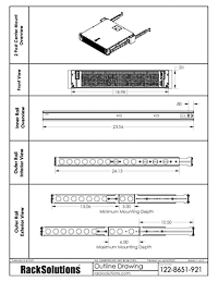 2 Post Mounting Dimensional Drawings preview for 2U Cobra 130-A Rail for Dell (122-8651)