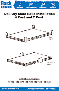 Installation Instructions preview for 1U Cobra 110-A Dry Slide Rail for Dell (122-2579)