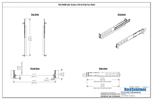 Dimensional Drawings preview for 2U Cobra 135-A Rail for Dell (122-9089)