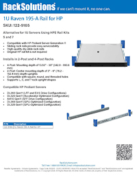 Data Sheet preview for 1U Raven 195-A Rail for HPE (122-9165)